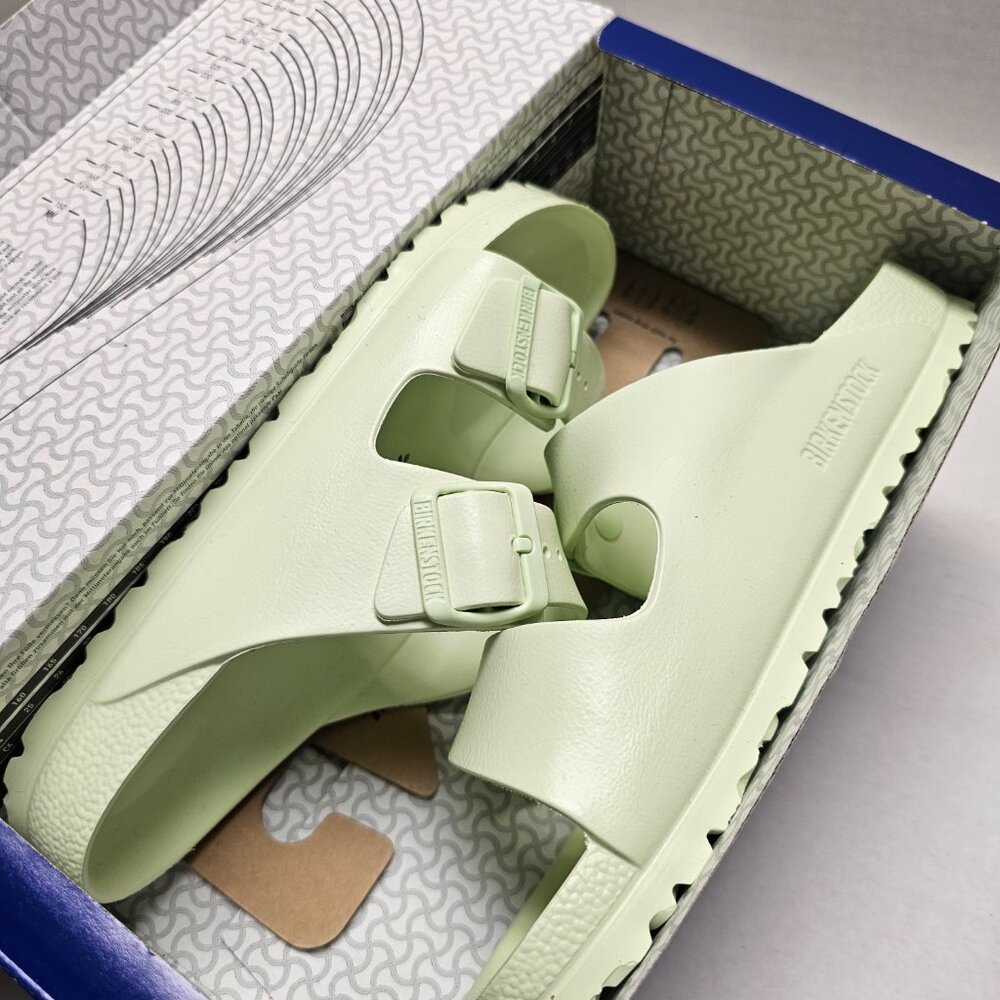 New Birkenstock Women Arizona EVA Faded Lime Waterproof Pool Slide Sandals 10 41